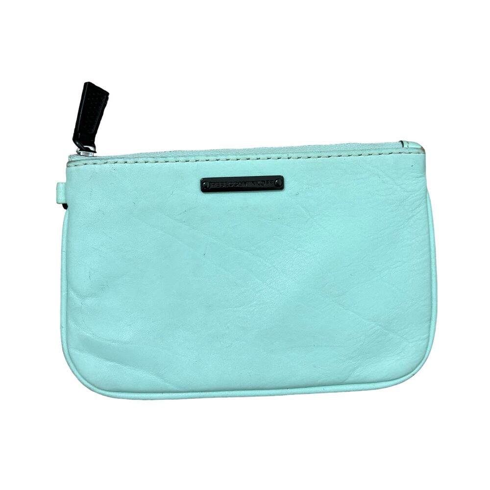 Rebecca Minkoff zip top pouch coin purse - mint green exterior
